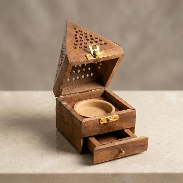 Wood_Laser_Cut_Floral_Cone_Incense_Holder_With_Drawer