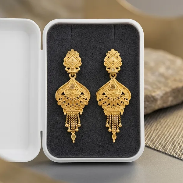 Gold-Plated_Filigree_Tassel_Drop_Earrings_For_Women