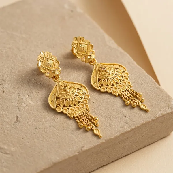 Gold-Plated_Filigree_Tassel_Drop_Earrings_For_Women