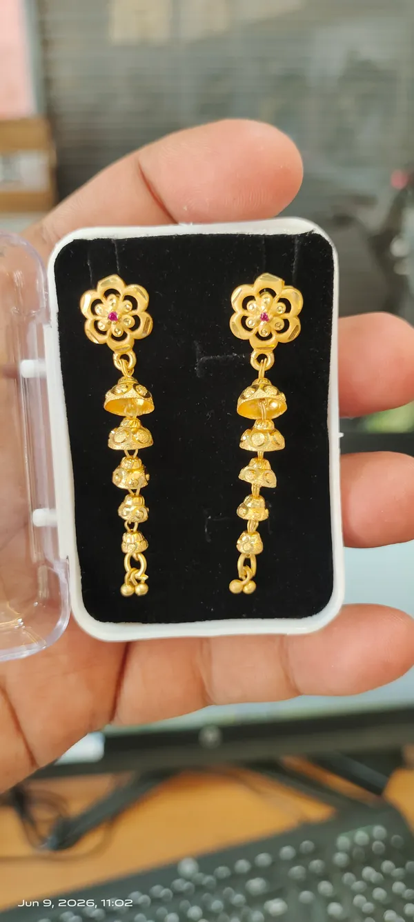 Gold_Copper_Floral_Jhumka_Earrings_For_Women