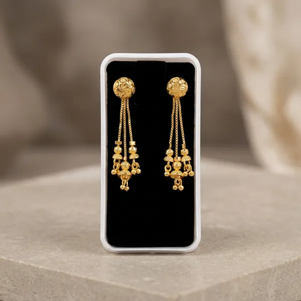 Gold_Copper_Filigree_Beaded_Chain_Dangle_Earrings_For_Women