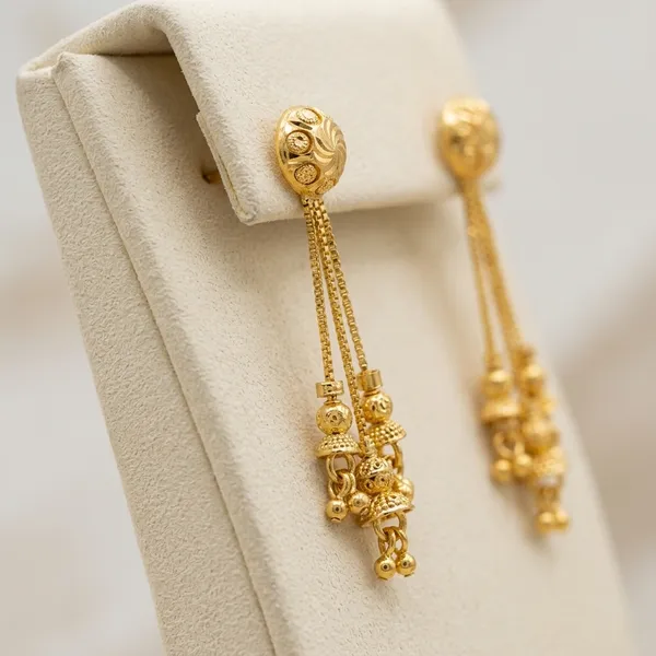 Gold_Copper_Filigree_Beaded_Chain_Dangle_Earrings_For_Women