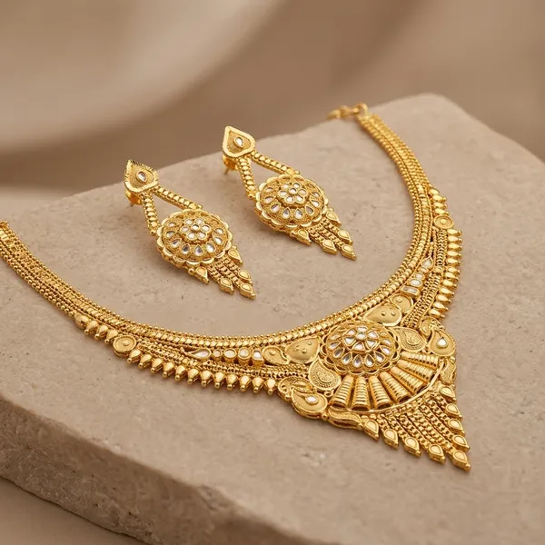 Gold_Copper_Floral_Kundan_Necklace_Set_For_Women