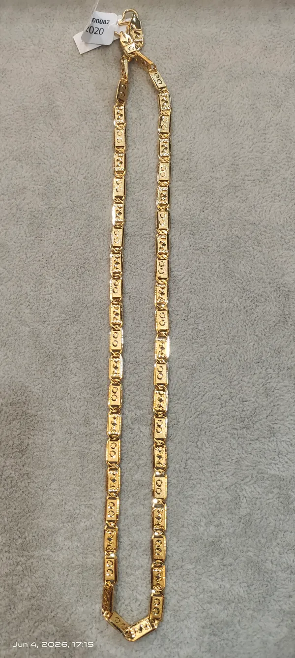 One_Gram_Gold__Plated_Textured_Link_Chain_Necklace_For_Men
