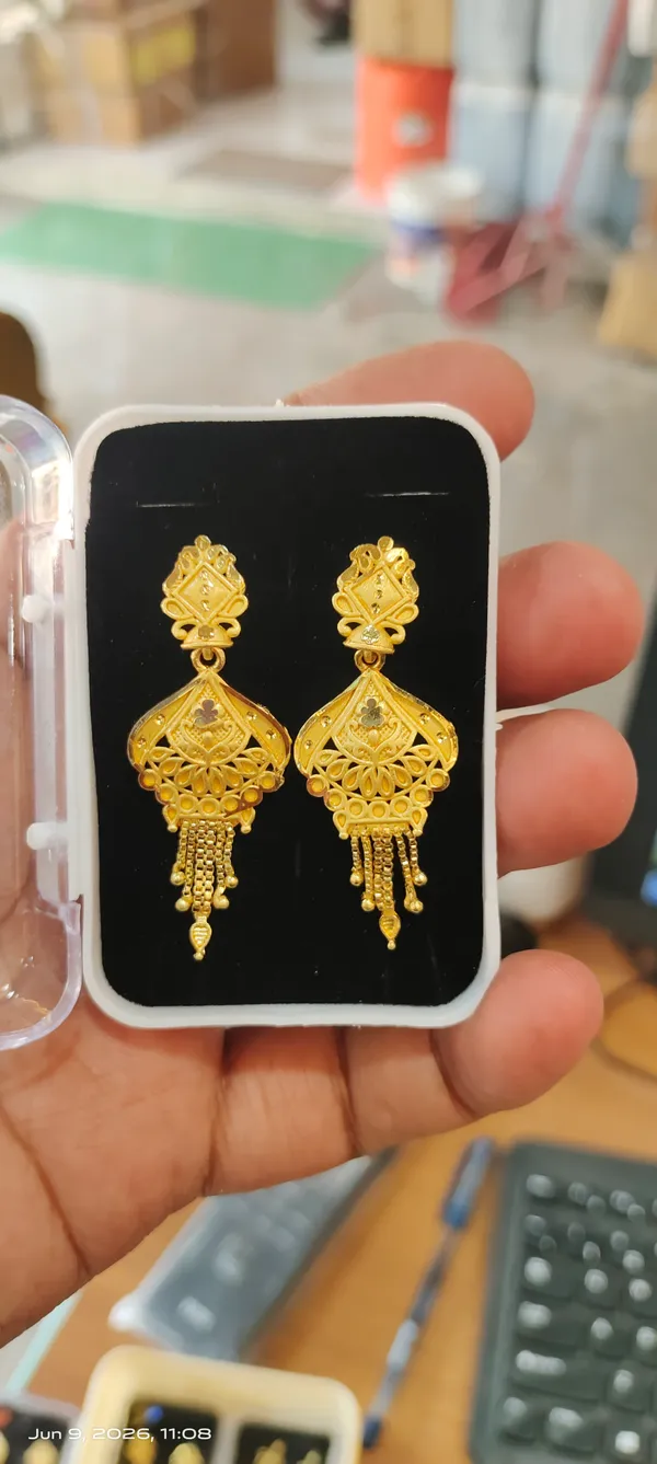Gold-Plated_Filigree_Tassel_Drop_Earrings_For_Women