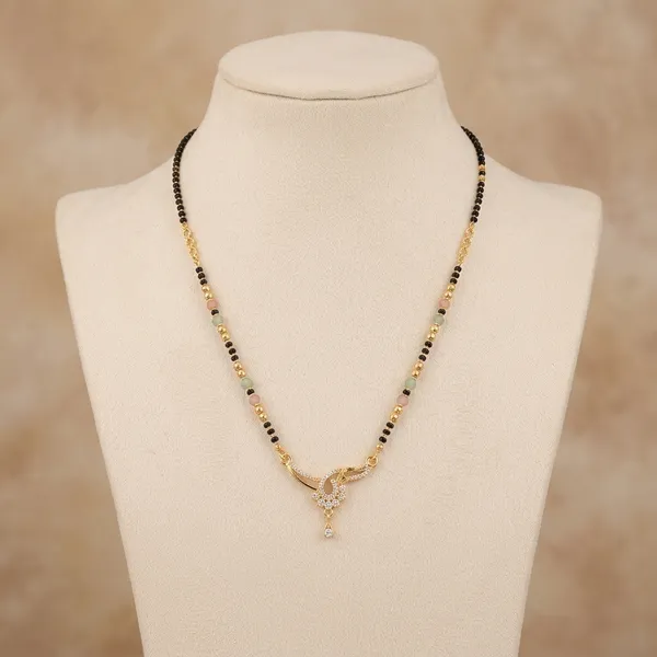 Gold_One_Gram_Plated_Micro_Mangalsutra_Black_Beaded_Chain_For_Women