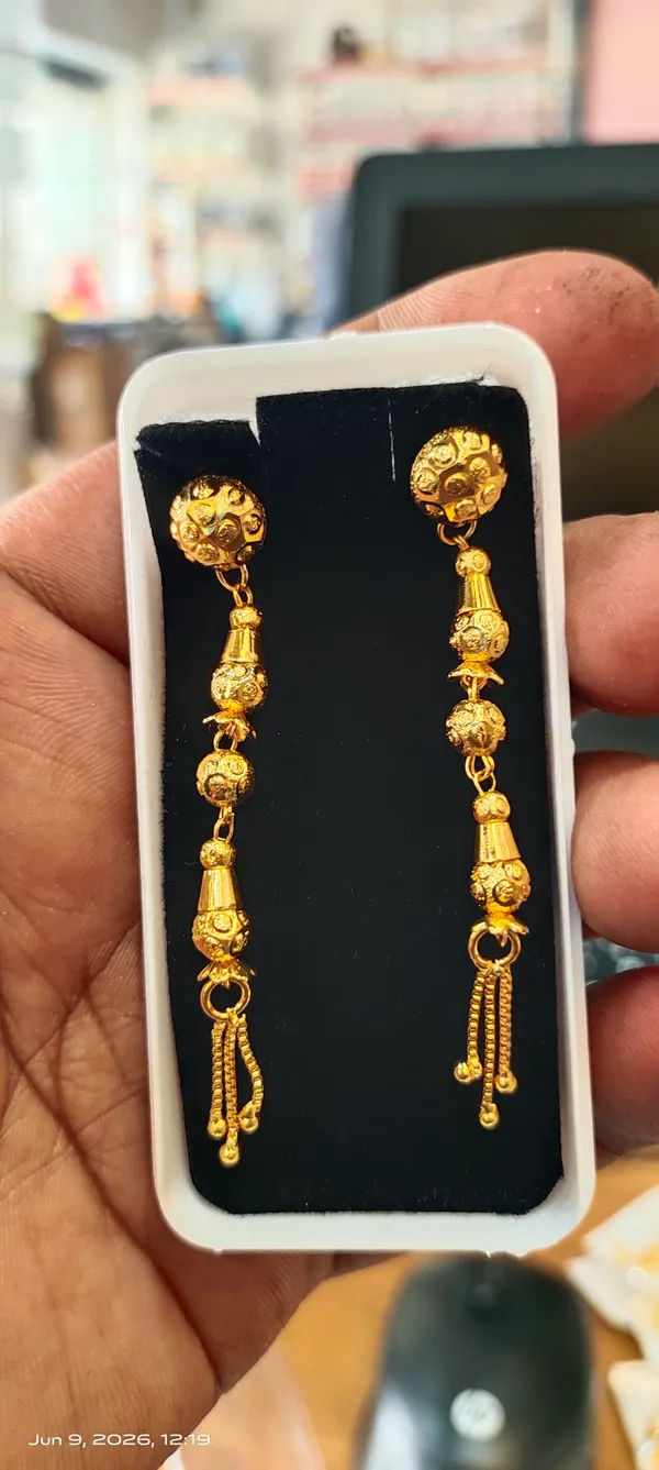 Gold_Copper_Beaded_Chain_Drop_Earrings_For_Women