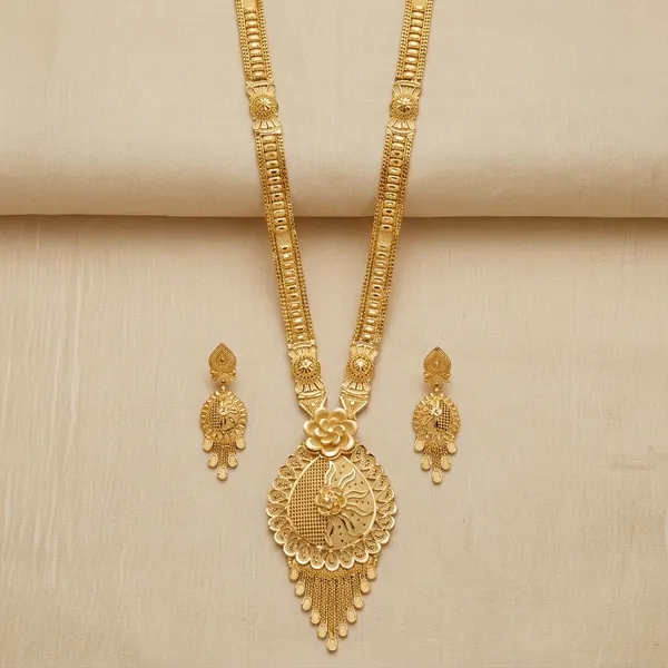 One_Gram_Gold_Plated_Peacock_Design_Long_Necklace_Set_For_Women