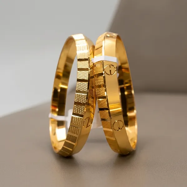 One_Gram_Gold_Plated_Textured_Kada_For_Men