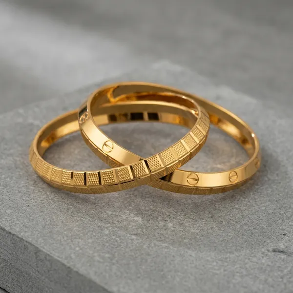 One_Gram_Gold_Plated_Textured_Kada_For_Men