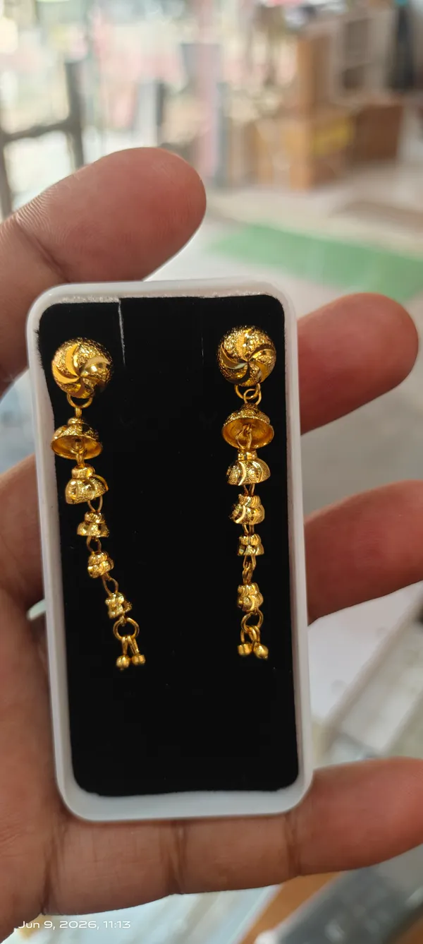 Gold-Plated_Floral_Drop_Earrings_For_Women