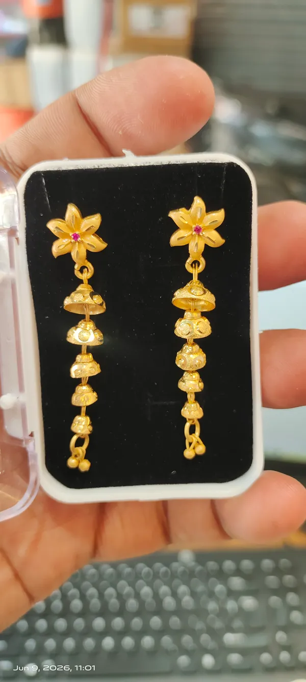 Gold_Copper_Floral_Jhumka_Drop_Earrings_For_Women