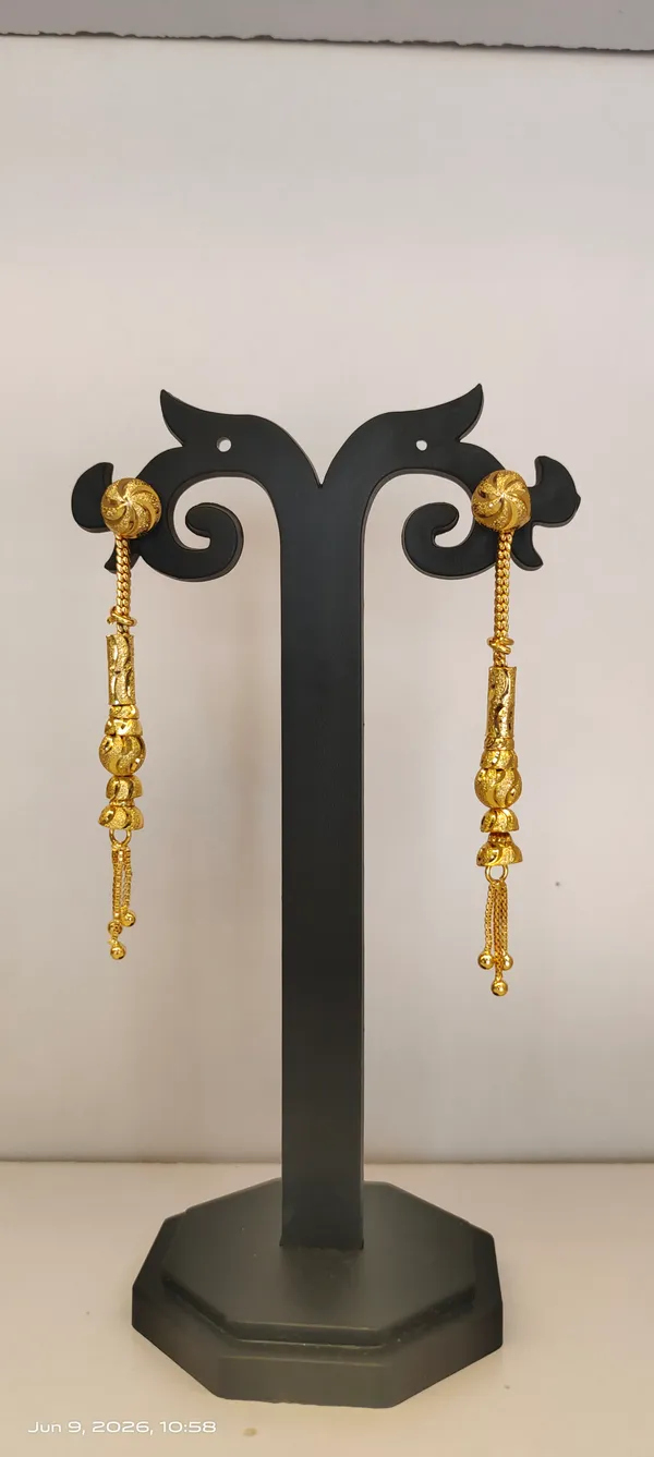 Gold_Copper_Ball_Stud_Drop_Earrings_For_Women