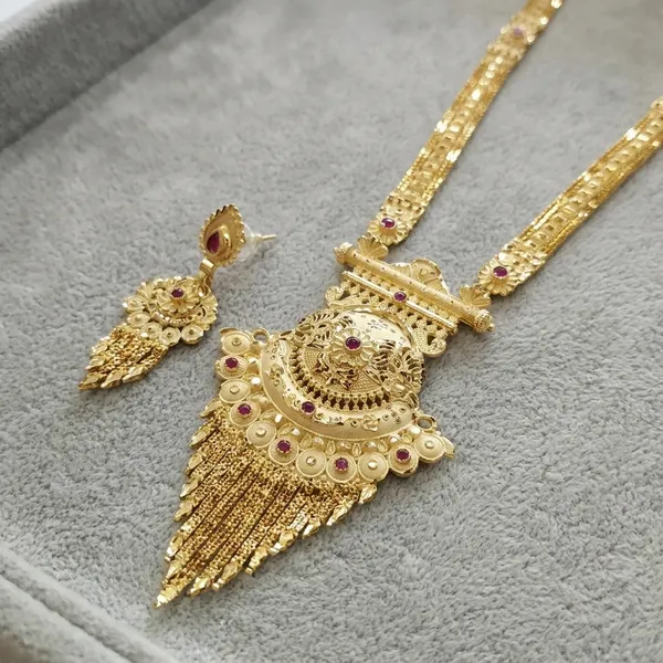 One_Gram_Gold_Plated_Peacock_Design_Necklace_Set_With_Earrings_For_Women