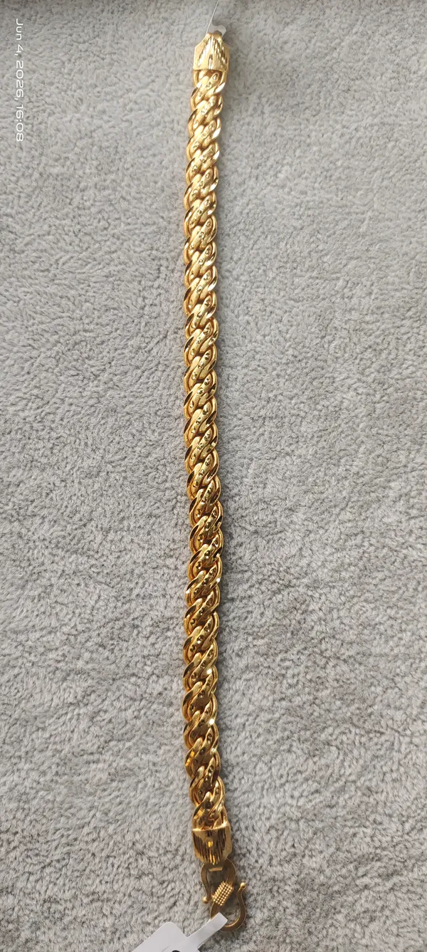Gold-Plated_Twisted_Rope_Chain_Bracelet_For_Men