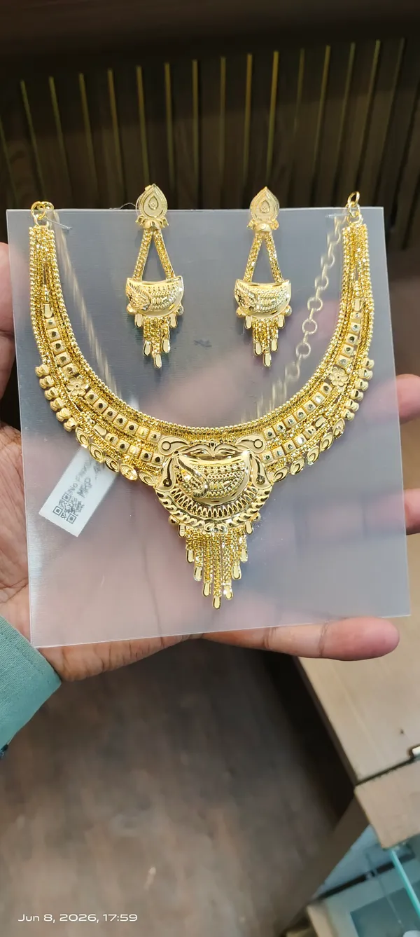 One_Gram_Gold_Plated_Bridal_Necklace_Set_With_Earrings_For_Women