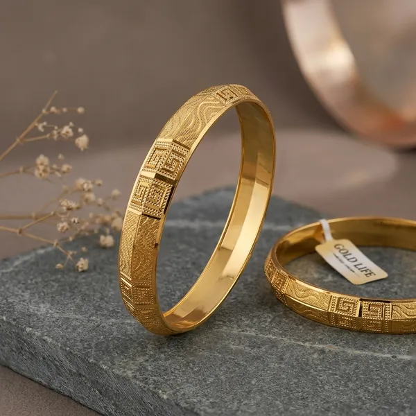 One_Gram_Gold_Plated_Textured_Kada_For_Men