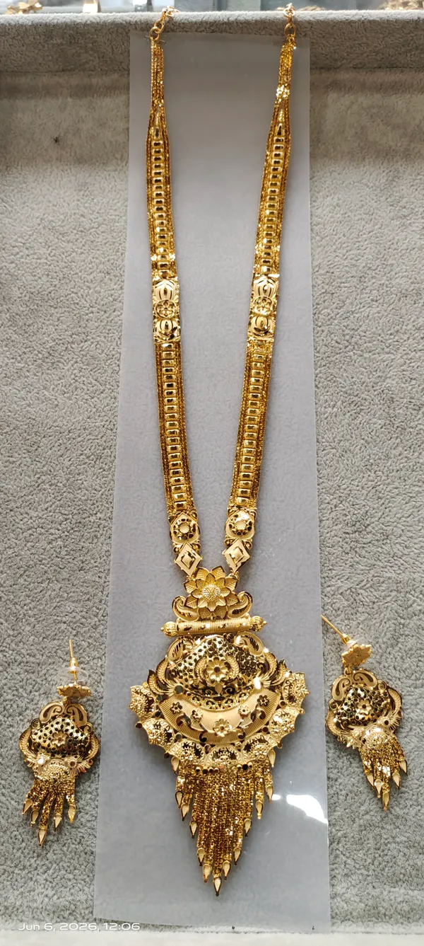 One_Gram_Gold_Plated_Floral_Filigree_Long_Necklace_Set_For_Women