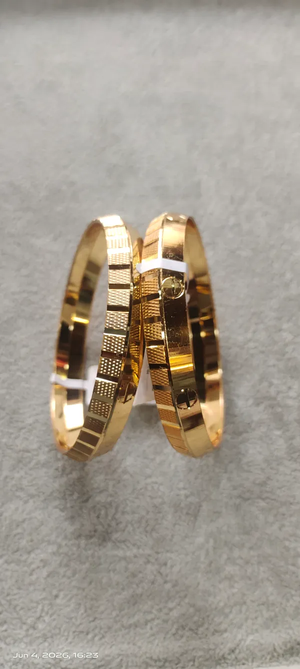 One_Gram_Gold_Plated_Textured_Kada_For_Men