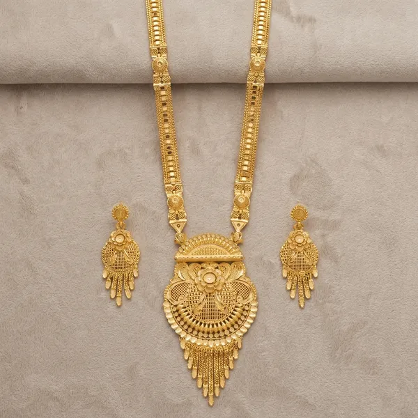 Gold_Copper_Floral_Long_Necklace_Set_With_Earrings_For_Women