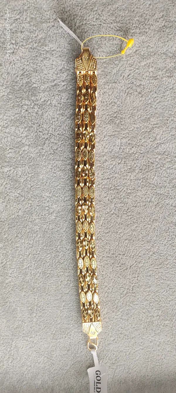 Gold_Plated_Copper_Flat_Chain_Bracelet_For_Men