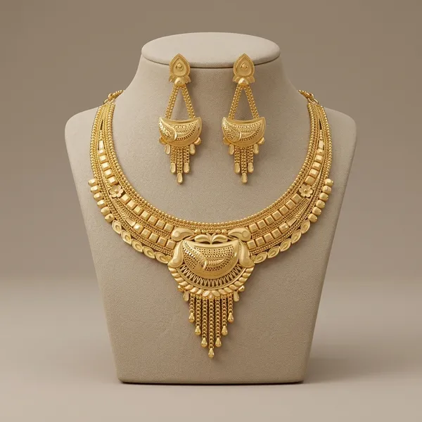 Gold_Copper_Intricate_Bridal_Necklace_Set_With_Earrings_For_Women