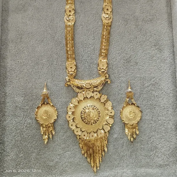 One_Gram_Gold_Plated_Floral_Pendant_Long_Necklace_Set_For_Women
