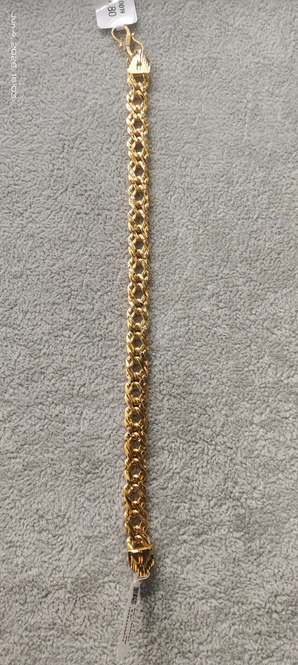 One_Gram_Gold__Plated_Chain_Link_Bracelet_For_Men