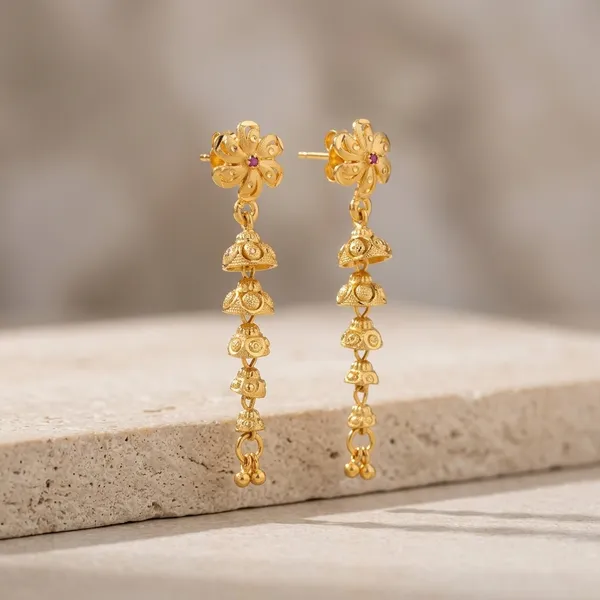 One_Gram_Gold_Plated_Floral_Drop_Jhumka_Earrings_For_Women