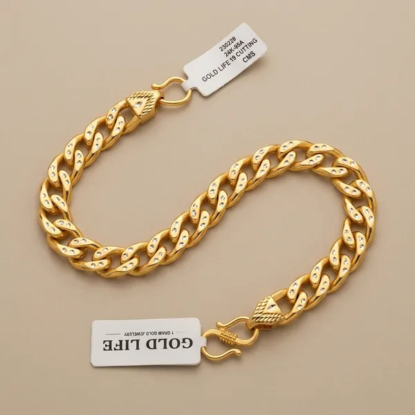 Gold_Plated_Copper_Chain_Link_Bracelet_For_Men