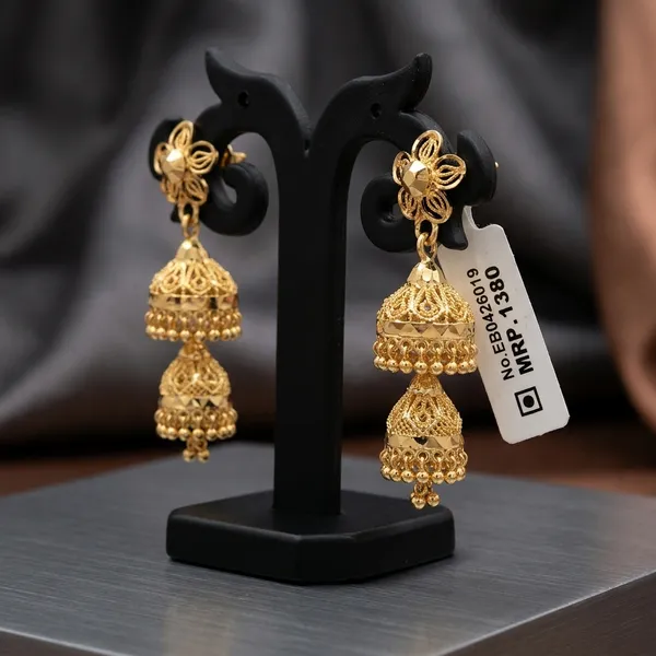 One_Gram_Gold_Plated_Double_Jhumka_Drop_Earrings_For_Women