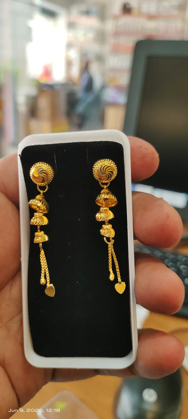 One_Gram_Gold__Plated_Spiral_Heart_Charm_Dangle_Earrings_For_Women