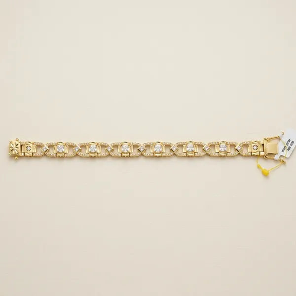 Gold-Plated_Cubic_Zirconia_Tennis_Bracelet_For_Men