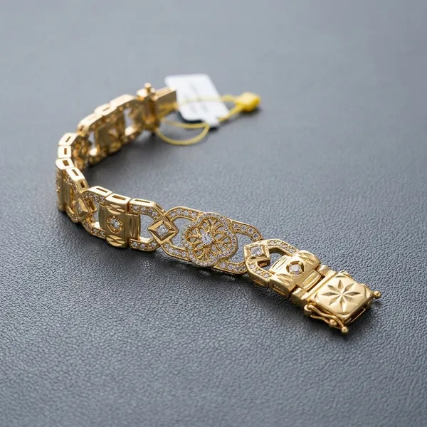 Gold-Plated_Cubic_Zirconia_Tennis_Bracelet_For_Men