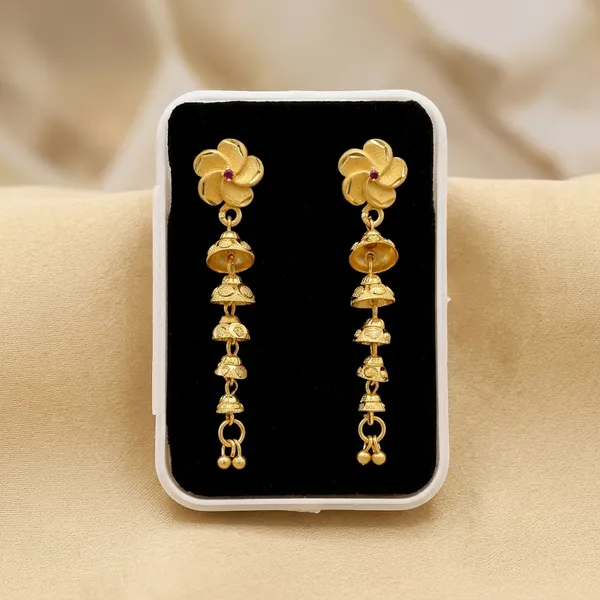 One_Gram_Gold_Plated_Floral_Drop_Earrings_Pink_Stone_For_Women