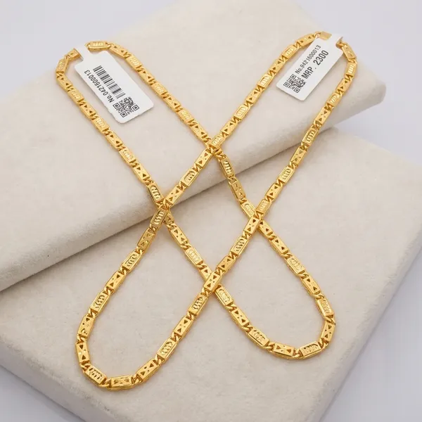One_Gram_Gold_Plated_Rectangular_Link_Chain_Necklace_For_Women