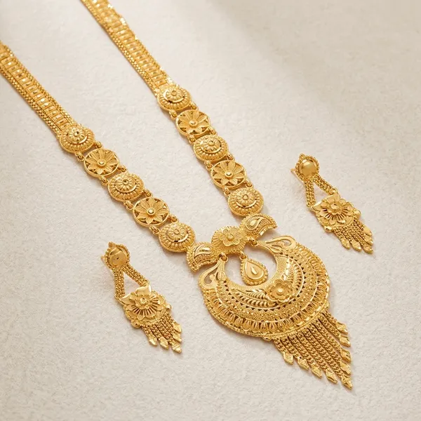 One_Gram_Gold_Plated_Bridal_Long_Necklace_Set_For_Women