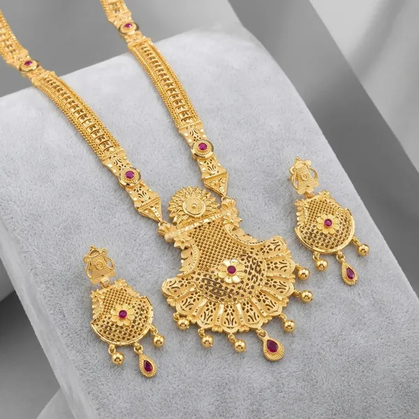 One_Gram_Gold_Plated_Ruby_Stone_Long_Necklace_Set_For_Women