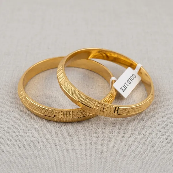 One_Gram_Gold_Plated_Textured_Kada_For_Men