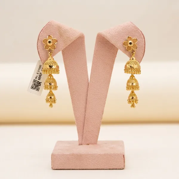 Gold_Copper_Three-Tiered_Jhumka_Drop_Earrings_For_Women