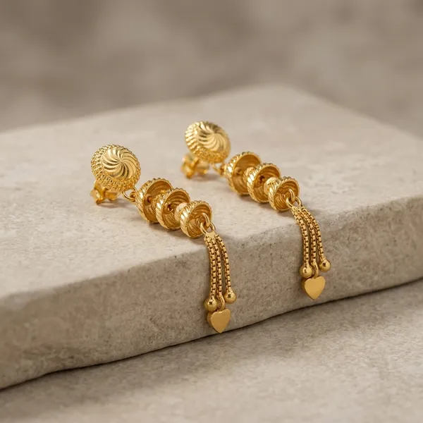 One_Gram_Gold__Plated_Spiral_Heart_Charm_Dangle_Earrings_For_Women