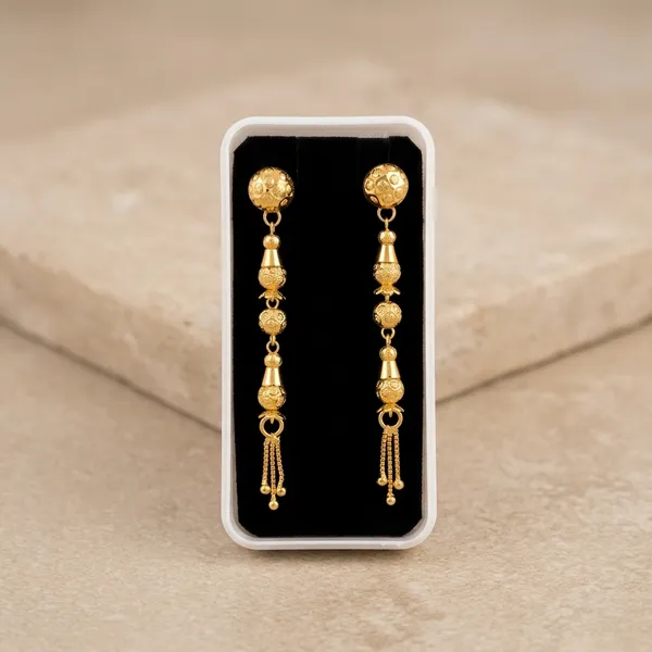 Gold_Copper_Beaded_Chain_Drop_Earrings_For_Women