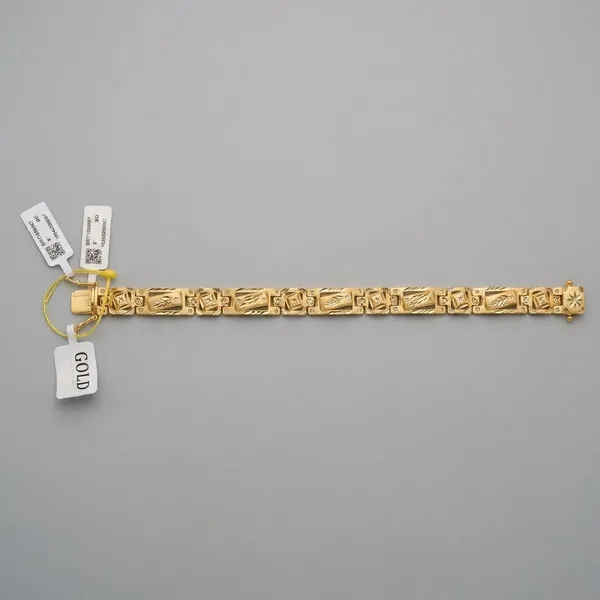 One_Gram_Gold__Plated_Textured_Link_Bracelet_For_Men