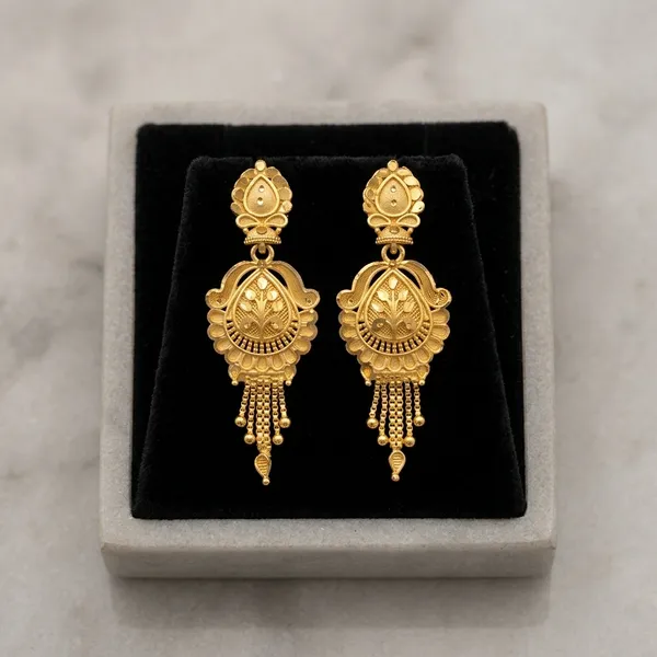 Gold_Copper_Teardrop_Chandelier_Earrings_For_Women