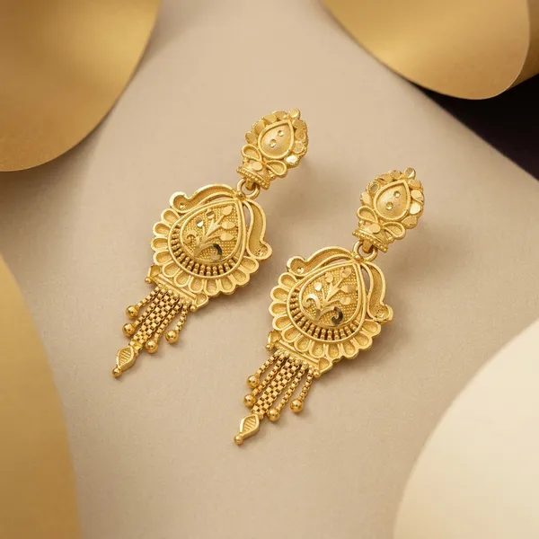 Gold_Copper_Teardrop_Chandelier_Earrings_For_Women