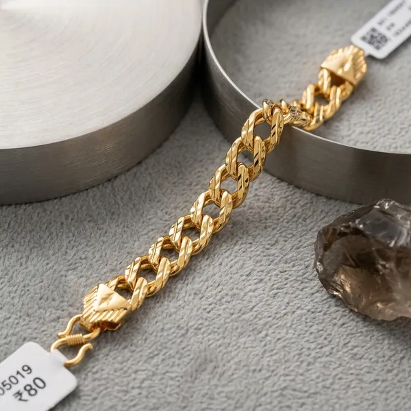 One_Gram_Gold__Plated_Chain_Link_Bracelet_For_Men