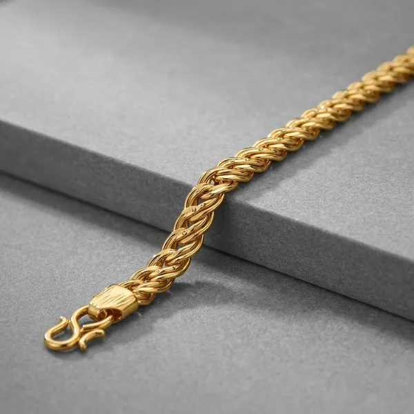 Gold-Plated_Twisted_Rope_Chain_Bracelet_For_Men