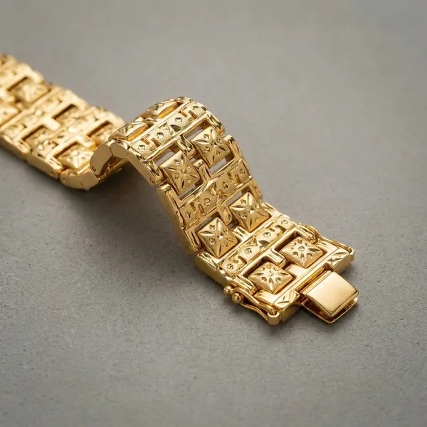Gold_Plated_Copper_Wide_Link_Bracelet_For_Men