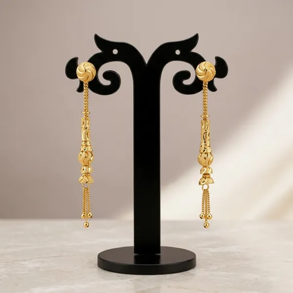 Gold_Copper_Ball_Stud_Drop_Earrings_For_Women