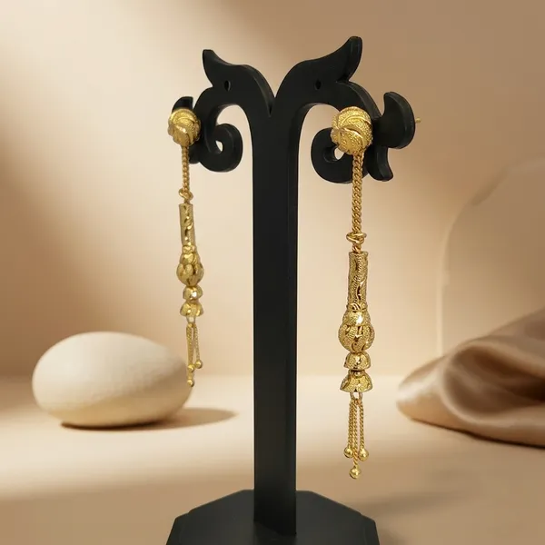 Gold_Copper_Ball_Stud_Drop_Earrings_For_Women